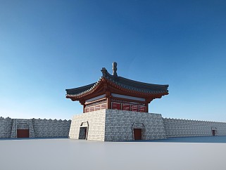 中式 城墙 城门楼  古城门